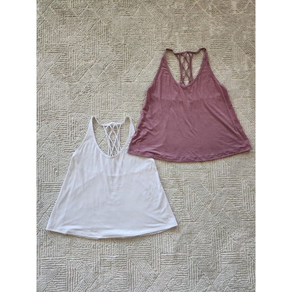 Lululemon Women's Wild Tank Top Bundle Pack 2 Size 6 Activewear Athletic White P
